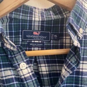 Boys Vineyard Vines Flannel Whale long sleeve shirt